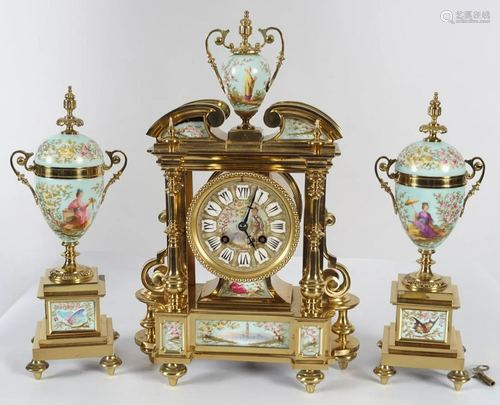 19TH-CENTURY CLOCK GARNITURE