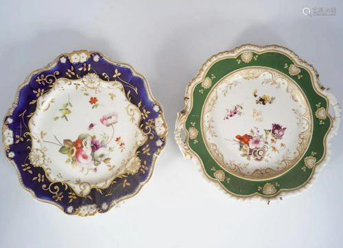 TWO EARLY WORCESTER PLATES