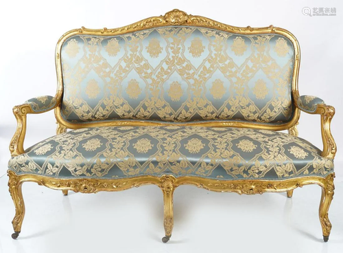 19TH-CENTURY CARVED GILTWOOD SETTEE