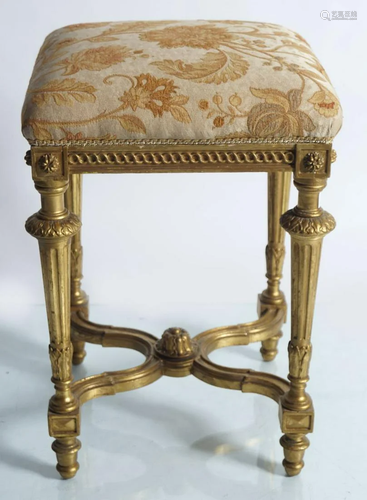 19TH-CENTURY CARVED GILTWOOD STOOL