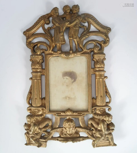 VICTORIAN GILT METAL PHOTO FRAME