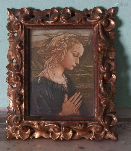 MINIATURE CARVED GILTWOOD FLORENTINE FRAME