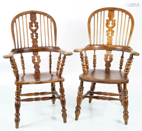 TWO 19TH-CENTURY WINDSOR CHAIRS