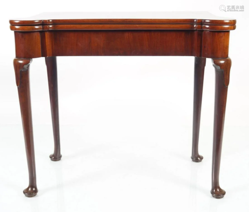 GEORGE II RED WALNUT GAMES TABLE