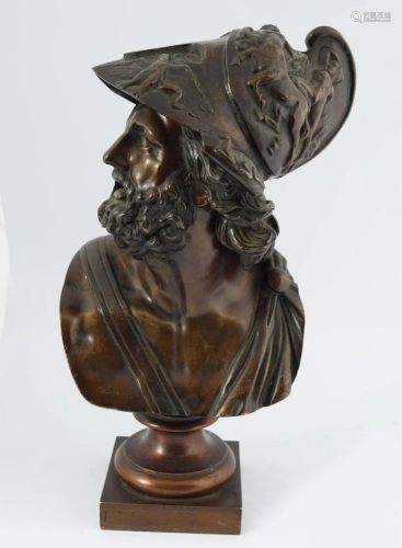 19TH-CENTURY BRONZE BUST OF AJAX