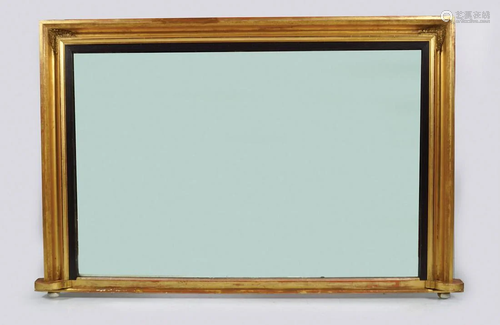 REGENCY PERIOD GILT FRAMED OVER MANTLE MIRROR