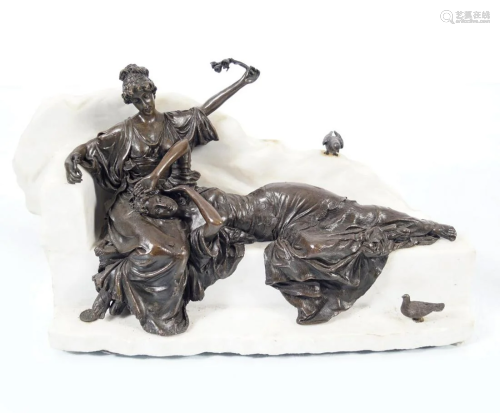 BRONZE AND MARBLE SCULPTURE