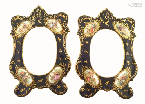 PAIR OF PARIS PORCELAIN PHOTO FRAMES