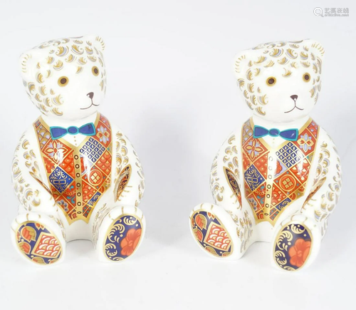 PAIR OF ROYAL CROWN DERBY BEARS