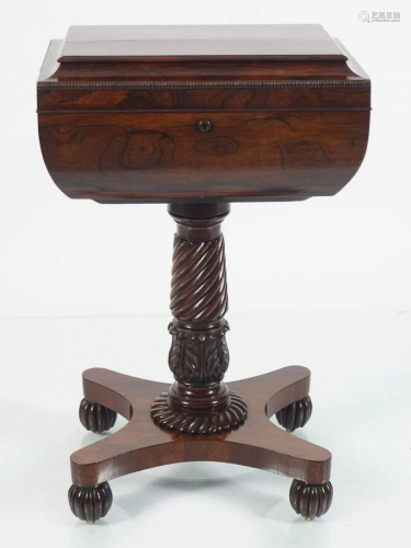 WILLIAM IV ROSEWOOD TEAPOY