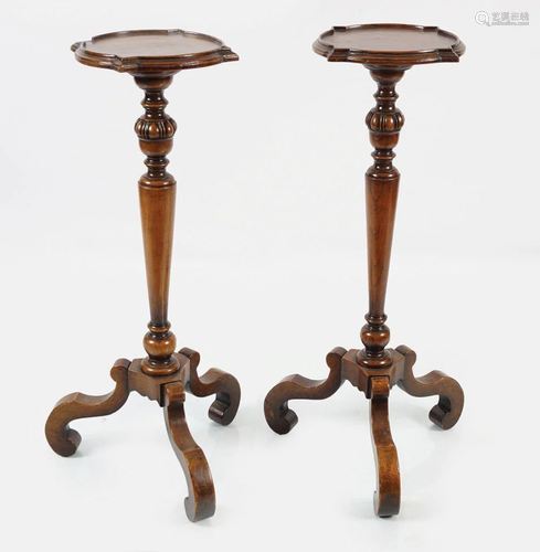 PAIR 19TH-CENTURY WILLIAM & MARY STYLE TORCHERES