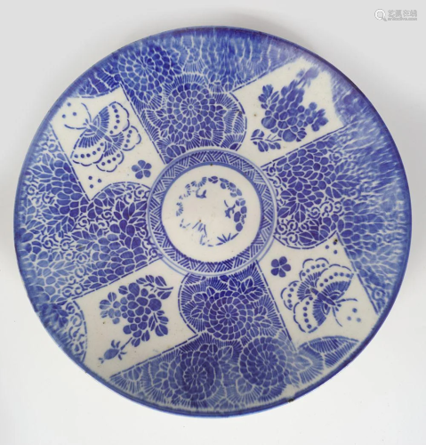 19TH-CENTURY JAPANESE BLUE AND WHITE PLATE