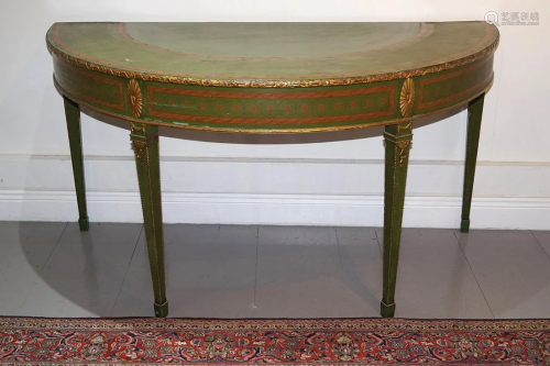 EDWARDIAN PAINTED AND PARCEL GILT PIER TABLE