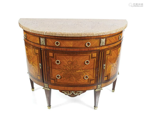 19TH-CENTURY KINGWOOD AND MARQUETRY COMMODE