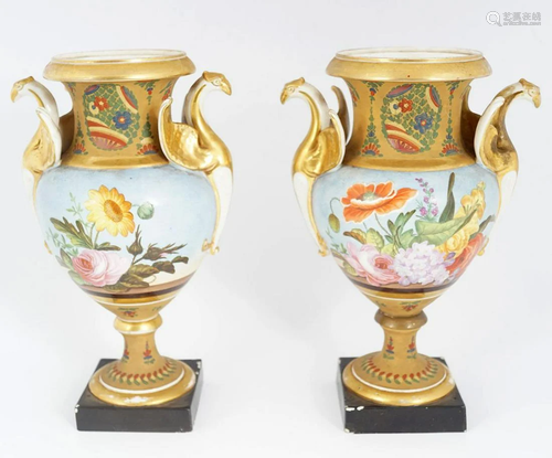 PAIR OF 19TH-CENTURY PARIS PORCELAIN VASES