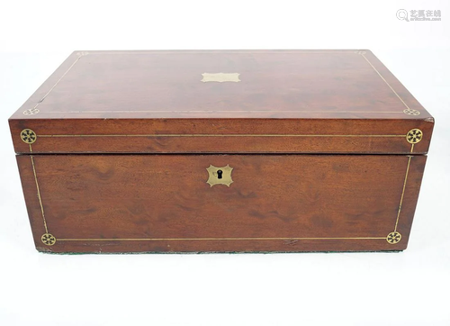 REGENCY MAHOGANY AND BRASS INLAID LAP DESK