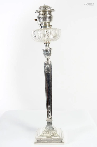 SHEFFIELD SILVER PLATED OIL LAMP