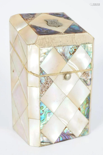 19TH CENTURY MOTHER O'PEARL CASED NECESSAIRE