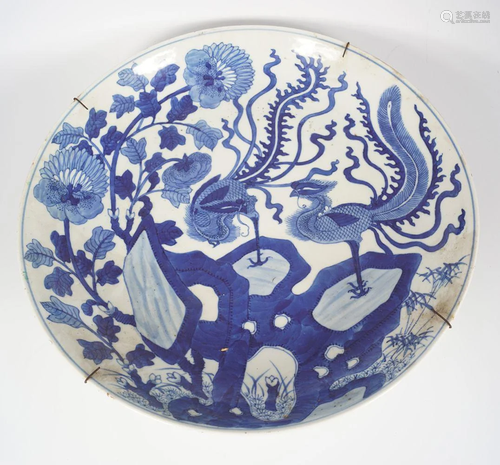 19TH-CENTURY JAPANESE BLUE AND WHITE CHARGER