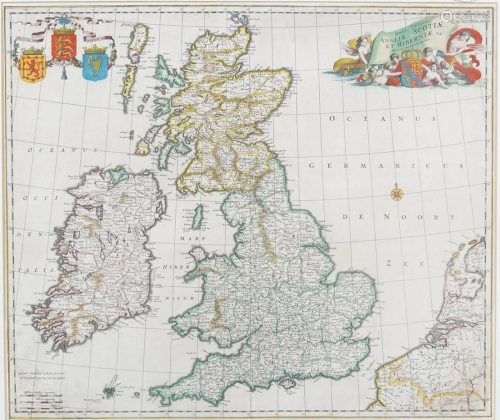 17TH-CENTURY MAP OF GREAT BRITAIN AND IRELAND