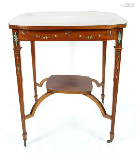 EDWARDIAN SATINWOOD AND PAINTED TABLE