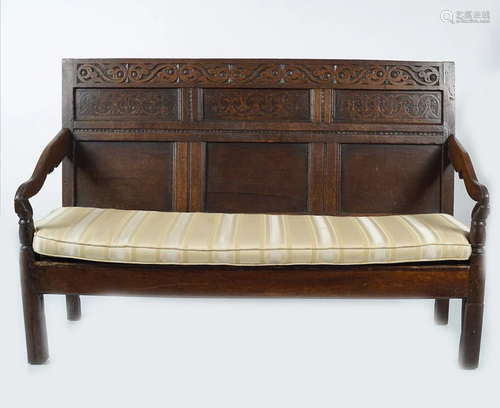 18TH-CENTURY OAK SETTLE BENCH