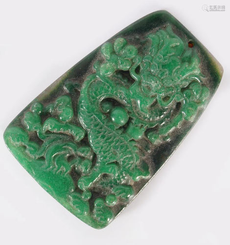 CHINESE SPINACH JADE PENDANT