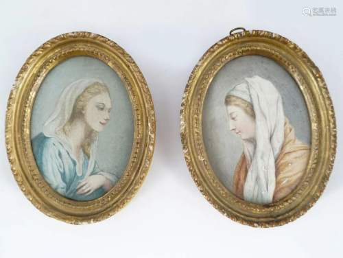 PAIR OF 18TH-CENTURY PORTRAIT MINIATURES