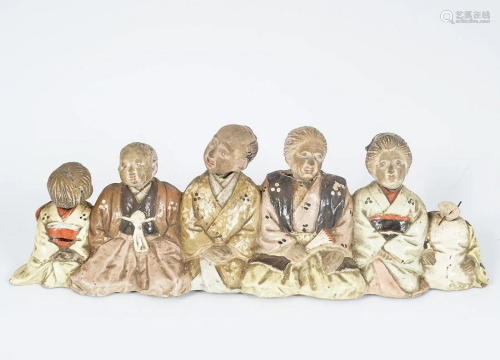 19TH-CENTURY JAPANESE POLYCHROME TERRACOTTA GROUP