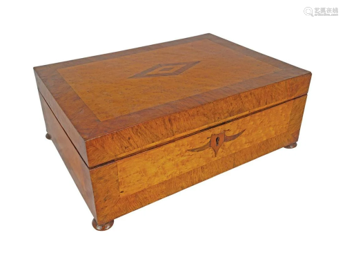 GEORGE III PERIOD BIRDSEYE MAPLE WORK BOX