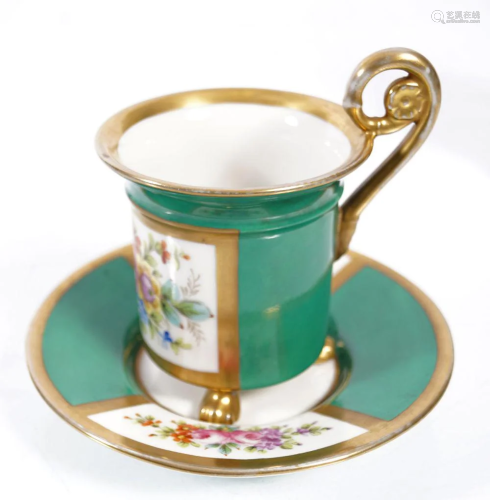 19TH-CENTURY CAPODIMONTE CUP AND SAUCER
