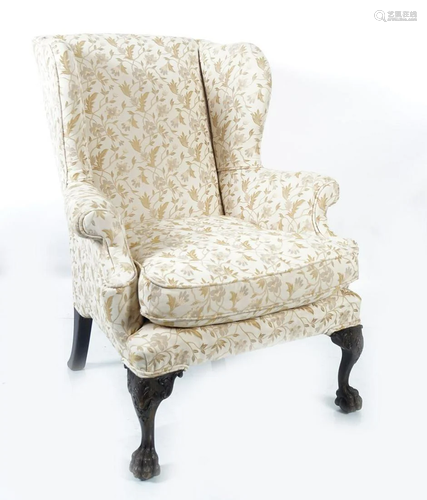 19TH-CENTURY WINGBACK ARMCHAIR