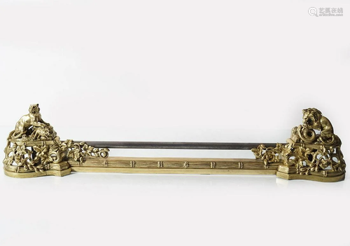 19TH-CENTURY FRENCH ORMOLU FIRE FENDER