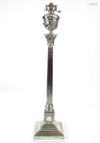 IMPORTANT 19TH-CENTURY SILVER GILT BRASS STANDARD LAMP