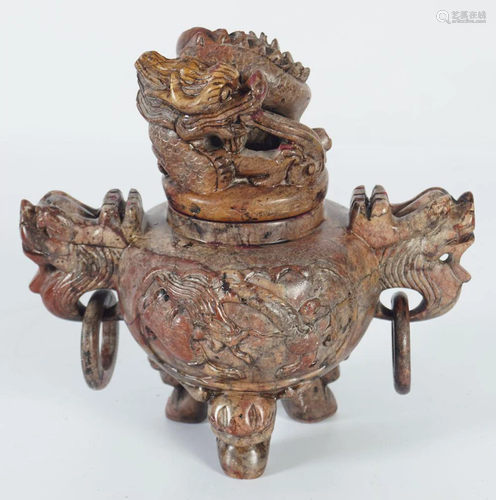 CHINESE QING SOAPSTONE CENSER