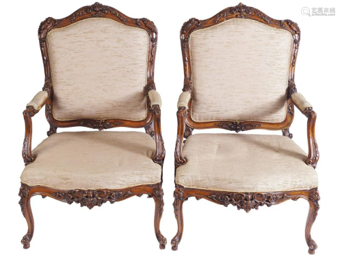 PAIR OF PERIOD CARVED GAINSBOROUGH CHAIRS