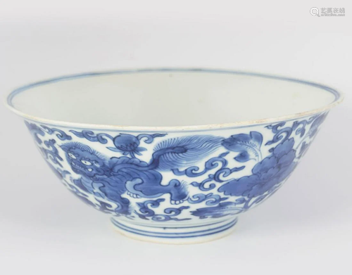 MING BLUE AND WHITE BOWL