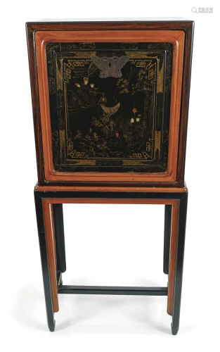 19TH-CENTURY JAPANESE LACQUERED CABINET ON STAND
