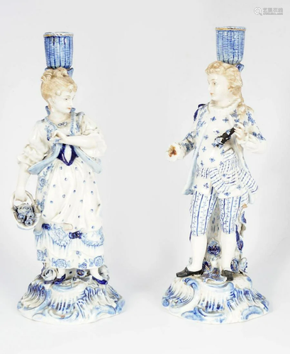 19TH-CENTURY PORCELAIN FIGURAL CANDLESTICKS