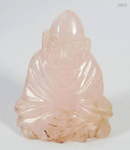 CHINESE ROSE CRYSTAL BUDDHA