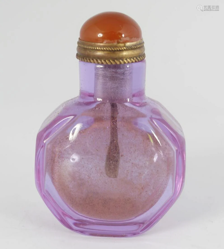 PEKING LAVENDER GLASS SNUFF BOTTLE