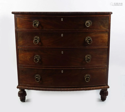 REGENCY MAHOGANY BOW FRONT CHEST