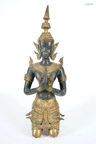 SINO-TIBETAN PARCEL GILT BRONZE GUANYIN