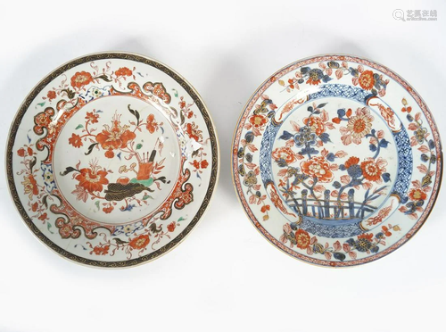 TWO CHINESE 18TH-CENTURY IMARI PLATES