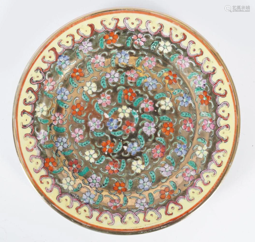 CHINESE QING POLYCHROME PLATE