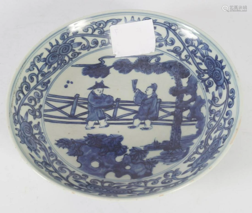 CHINESE QING BLUE AND WHITE DEEP BOWL