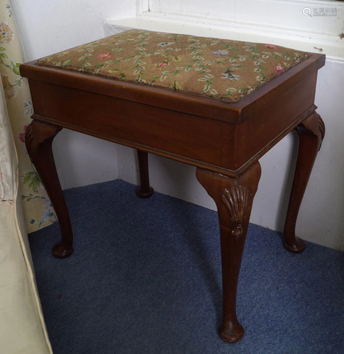 EDWARDIAN MAHOGANY PIANO STOOL