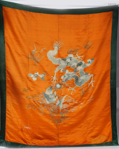TWO CHINESE SILK WALL HANGINGS