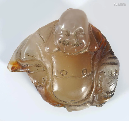 CHINESE QING AGATE BUDDHA