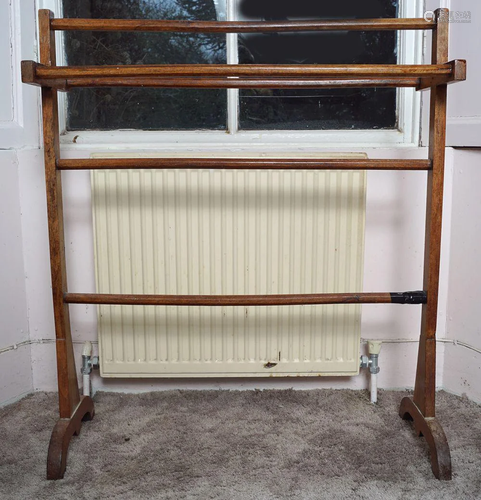 EDWARDIAN OAK TOWEL RAIL